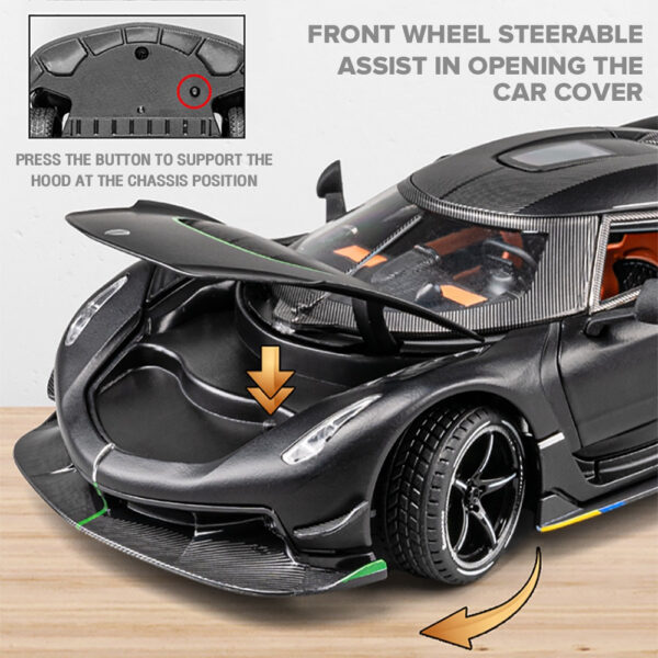 KLT 1 : 24 Koenigsegg Jesko Supercarro Metal Alloy Toys Carro Modelo Diecast Veículo Para Meninos - Image 7