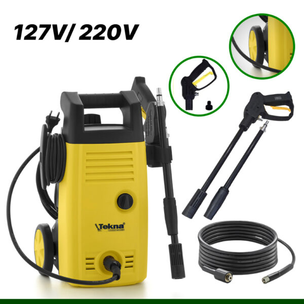 Lavadora De Alta Pressão 1400W Com Rodas, Alça E Shampoozeira HLX110VC - Tekna - Image 8