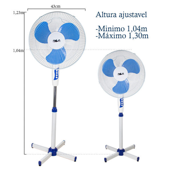 Ventilador Coluna Pedestal Ventilador De Chão Alto 130cm 3 Hélice de 43cm Forte Silencioso - Image 2