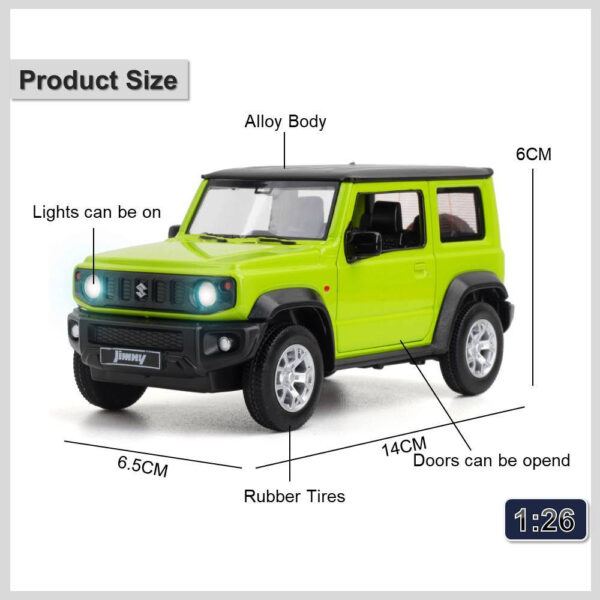 DDK 1 : 26 SUZUKI JIMNY Diecast Modelo Carro De Brinquedo Metal Som E Pull Back Boy Criança Amigo - Image 2