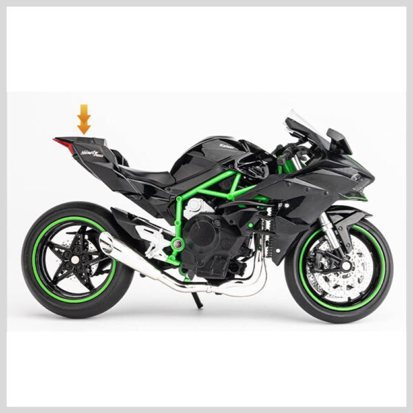 DDK 1 : 12 Kawasaki Ninja H2R Modelo Diecast Carro De Brinquedo De Liga Metálica Som E Pull Back Boy Crianç - Image 2