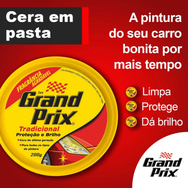 Kit 05 Cera em Pasta Tradicional Lata 200g GRAND PRIX - Cera Automotiva Carro em Pasta Auto Brilho e Proteção UV - Image 4