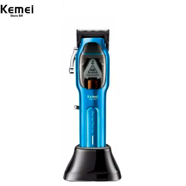 Máquina de corte, aparador, portátil, máquina de cabelo, corpo todo Kemei KM-1763 azul 5V - Image 3