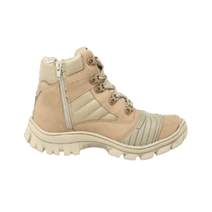 Coturno Militar Motociclista Com Zíper Bota Tático Cano Curto Americana Desert Areia C/ Palmilha em Gel