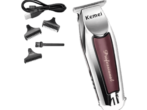 Máquina De Acabamento Barbearia Barba Cabelo Bigode Profissional Kemei-9163