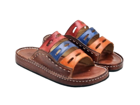 Sandália Chinelo Birken Conforto Em Couro Anatômico Ortopédica Colorida